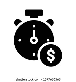 stopwatch vector glyph flat icon 