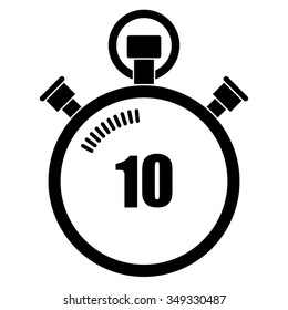 Stopwatch Vector Icon, 10 Seconds