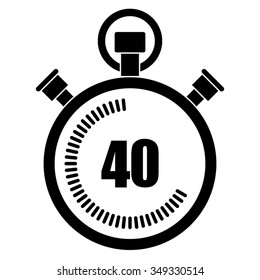 Stopwatch vector icon, 40 seconds