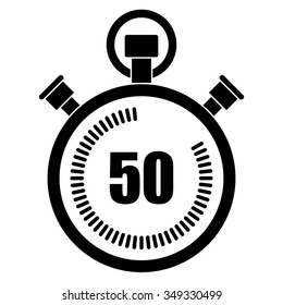 Stopwatch vector icon, 50 seconds