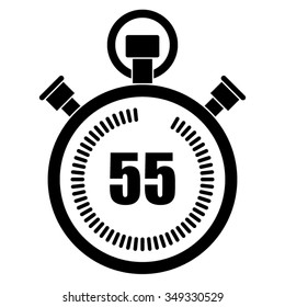 Stopwatch vector icon, 55 seconds