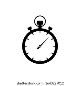Stopwatch vector icon. Black illustration isolated on white background for graphic and web design. Stopwatch outline icon. Timer clock simple line vector icon.