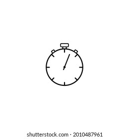 Icono de vector Stopwatch. Ilustración negra aislada en fondo blanco para diseño gráfico y web.