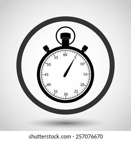 Stopwatch vector icon - black illustration