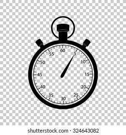 stopwatch vector icon - black illustration