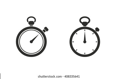 Stopwatch   Vector Icon. Black  Illustration Isolated On White  Background For Graphic And Web Design.