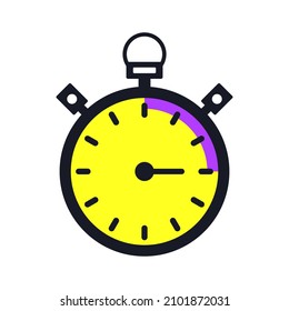 Stopwatch vector icon Clip art in yellow isolated 