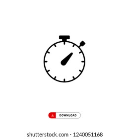 Stopwatch Vector Icon. Clock sign. Watch, Timer, Countdown Symbol. Trendy Flat style for graphic design, Web site, UI. EPS10. - Vector illustration