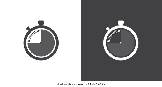 Stopwatch vector icon, Countdown icon. Period of time. Timer icon vector illustration in flat style

