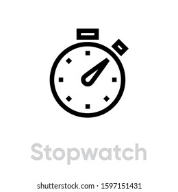Stopwatch vector icon. Editable stroke
