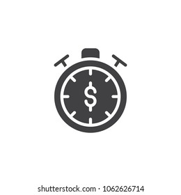 Stopwatch vector icon. filled flat sign for mobile concept and web design. Timer watch simple solid icon. Symbol, logo illustration. Pixel perfect vector graphics