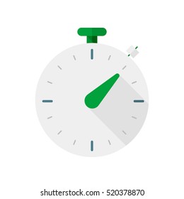 Stopwatch. Vector icon. Green