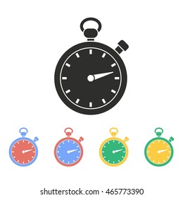 Stopwatch vector icon. Illustration isolated on white background for graphic and web design.