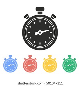 Stopwatch vector icon. Illustration isolated on white background for graphic and web design.