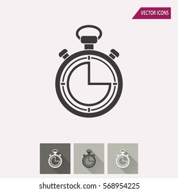 Stopwatch vector icon. Illustration isolated for graphic and web design.