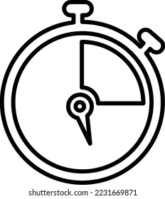 Ilustración del icono del vector Stopwatch en fondo blanco 