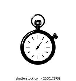 Stopwatch Vector Icon Illustration Silhouette