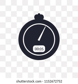 Stopwatch vector icon isolated on transparent background, Stopwatch logo concept