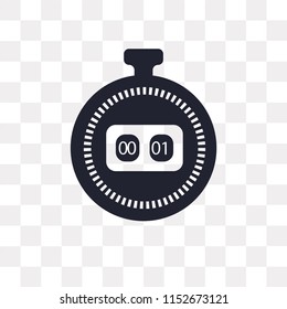 Stopwatch vector icon isolated on transparent background, Stopwatch logo concept