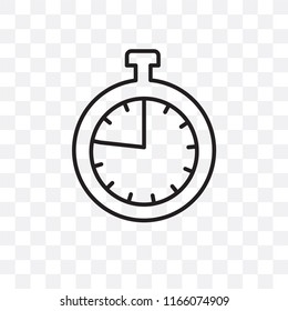 Stopwatch vector icon isolated on transparent background, Stopwatch logo concept