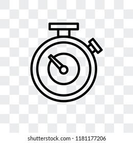 Stopwatch vector icon isolated on transparent background, Stopwatch logo concept