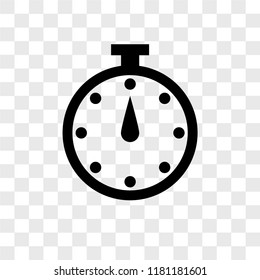 Stopwatch vector icon isolated on transparent background, Stopwatch logo concept
