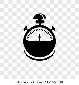 Stopwatch vector icon isolated on transparent background, Stopwatch transparency logo concept