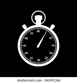 stopwatch vector icon isolated on black