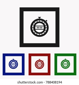 Stopwatch vector icon Isolated on grey Background