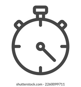 Icono de vector Stopwatch en estilo de línea aislado en fondo blanco.