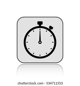Stopwatch vector icon  with long shadow