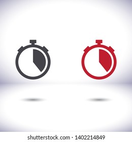 Stopwatch vector icon , lorem ipsum Flat design