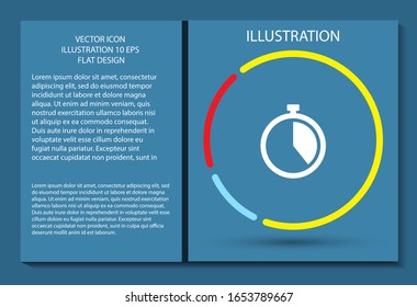 Stopwatch vector icon , lorem ipsum Flat design