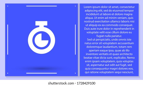 Stopwatch Vector icon . Lorem Ipsum Illustration design