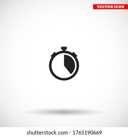 Stopwatch vector icon , lorem ipsum Flat design