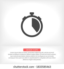 Stopwatch vector icon , lorem ipsum Flat design