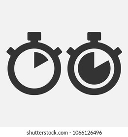 Stopwatch Vector Icon on gray background. Ten seconds. EPS 10 vector.