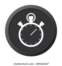 Stopwatch - vector icon, on a grey button