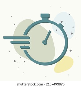 Stopwatch vector icon on multicolored background. Layers grouped for easy editing illustration. For your design.