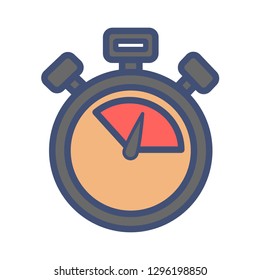 Stopwatch vector icon on white background.