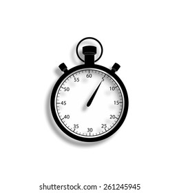 Stopwatch vector icon with shadow