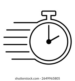 Stopwatch vector icon. Shortest speed and time limit stopwatch vector icon line Art Style. quick time icon, speed time fast deadline, vector icons set. Website or Apps Elements. Vector illustration.