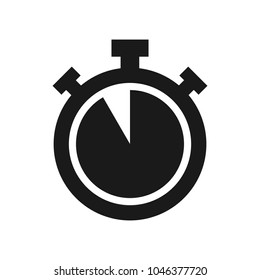 stopwatch vector icon. Silhouette stopwatch. Stopwatch isolated on white background