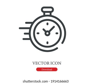 Stopwatch vector icon. Symbol in Line Art Style for Design, Presentation, Website or Apps Elements. Sport equipage symbol illustration. Pixel vector graphics - Vector - Shutterstock ID 1914166663