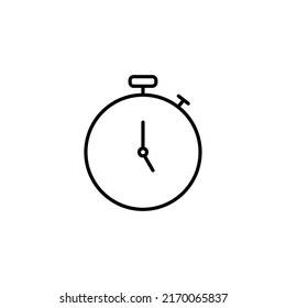 Stopwatch vector icon. Symbol in Line Art Style for Design, Presentation, Website or Apps Elements. Sport equipage symbol illustration. Pixel vector graphics - Vector