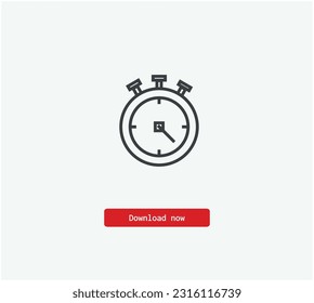 Stopwatch vector icon. Symbol in Line Art Style for Design, Presentation, Website or Apps Elements, Logo. Pixel vector graphics - Vector