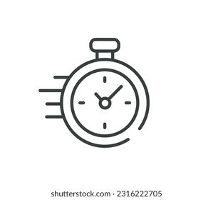 Stopwatch vector icon. Symbol in Line Art Style for Design, Presentation, Website or Apps Elements. Sport equipage symbol illustration. Pixel vector graphics - Vector.