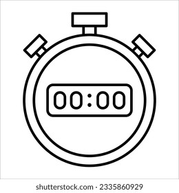 Stopwatch vector icon. Symbol in Line Art Style for Design, vector illustration on white background