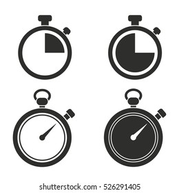 Stopwatch vector icons set. Illustration isolated for graphic and web design.