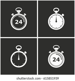 Stopwatch vector icons set. Illustration isolated for graphic and web design.